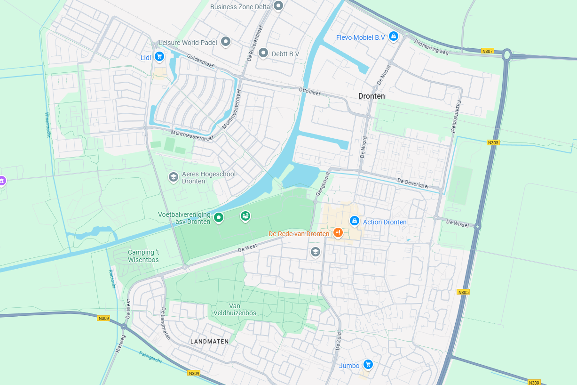 Screenshot Google Maps Dronten Test